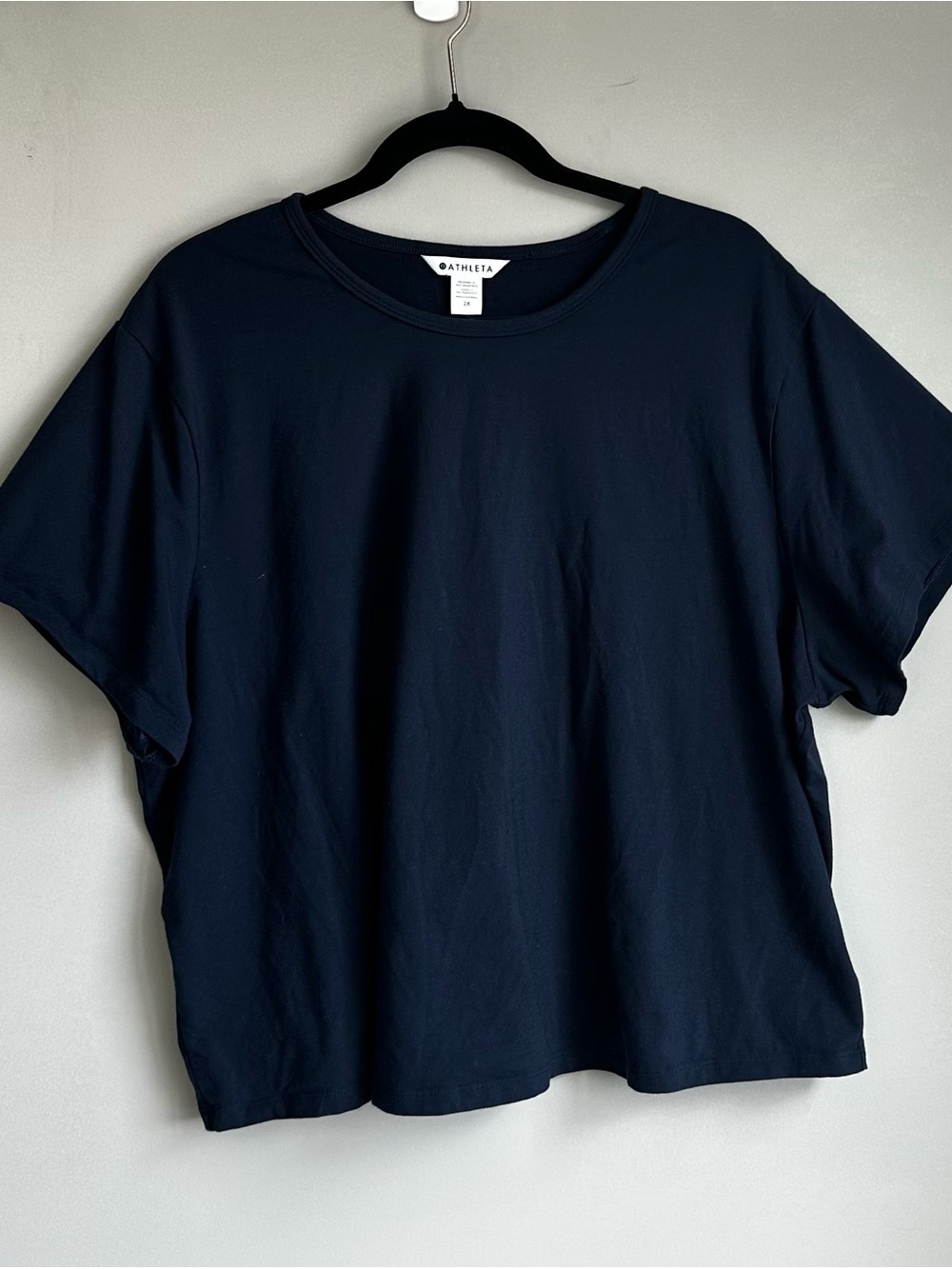 Athleta Women's Navy Short-Sleeve Crewneck Top size 2X